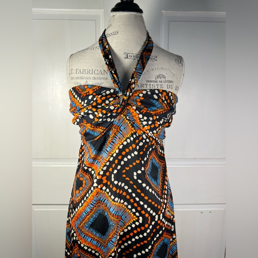 Band Of Gypsies Geometric Print Halter Maxi Dress Excellent Condition Size Small - Picture 3 of 7